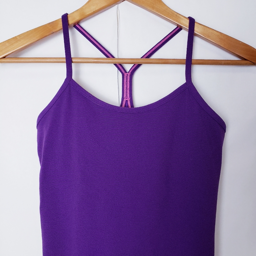 Lululemon Power Y Wee Stripe Violet Black Tank - Picture 5 of 8
